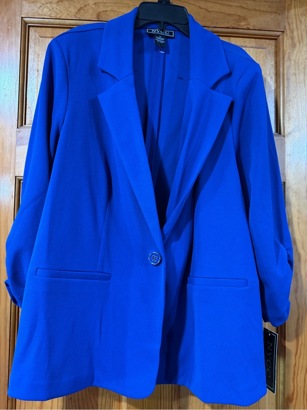 New York & Company Bright Blue Single-Button Blazer